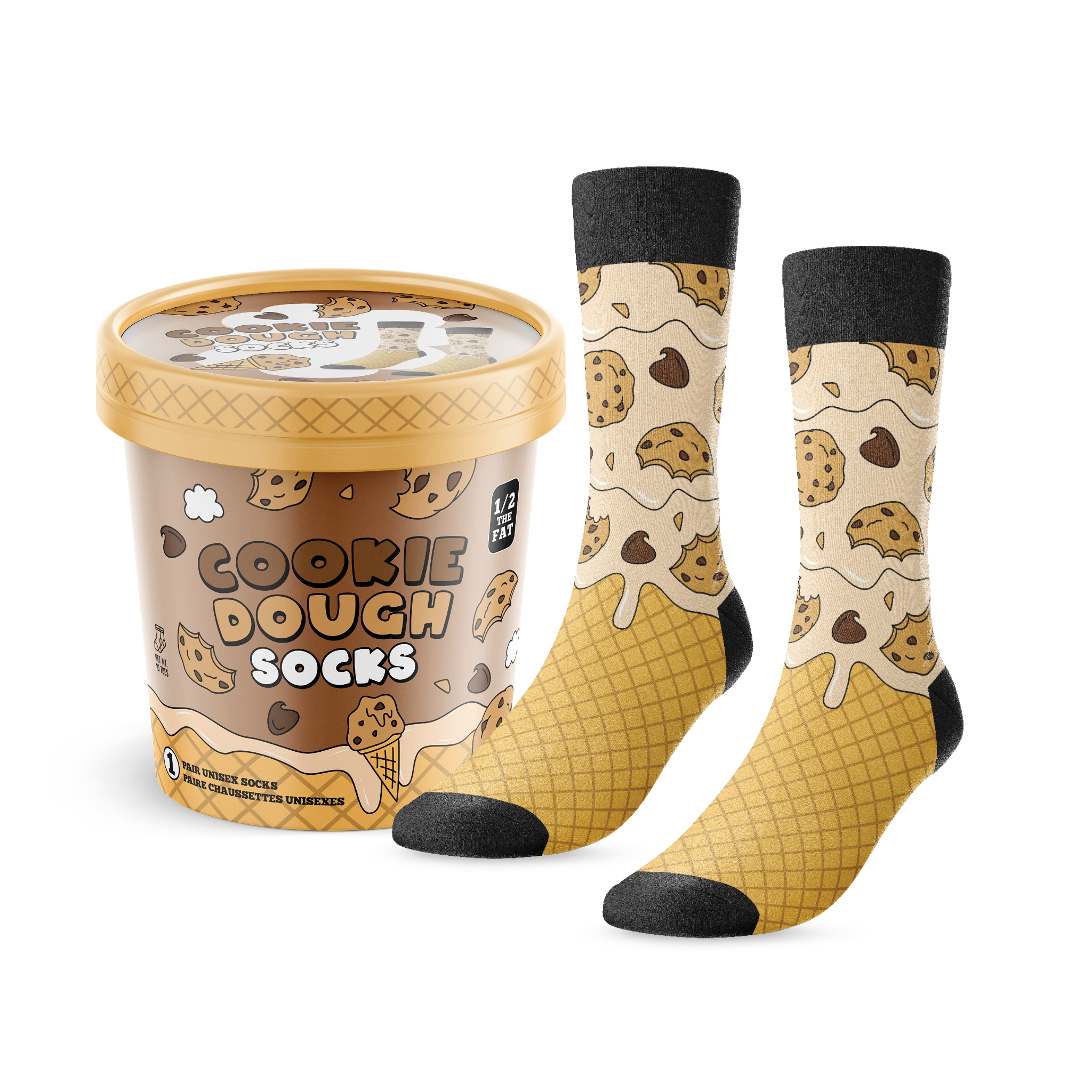 Cookie Dough Ice Cream Socks - Main and Local