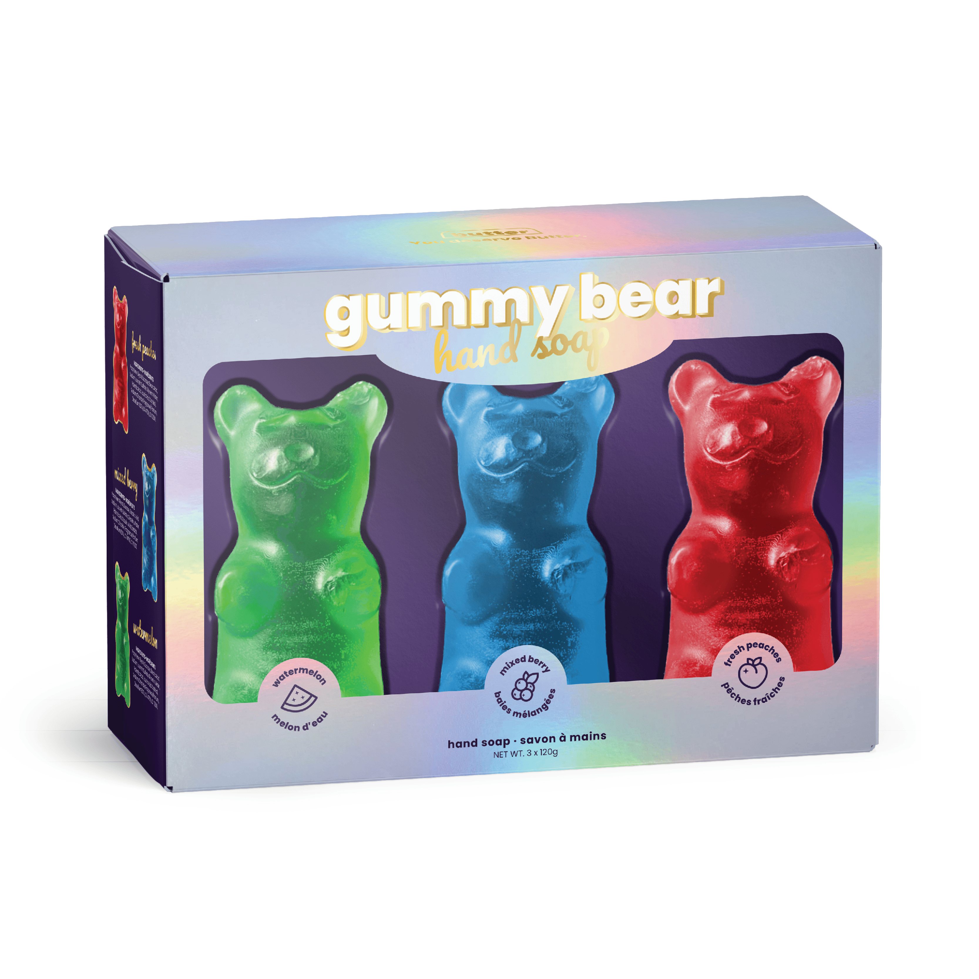Chewy Gummy Bears Soaps, 3-Pack - Main and Local