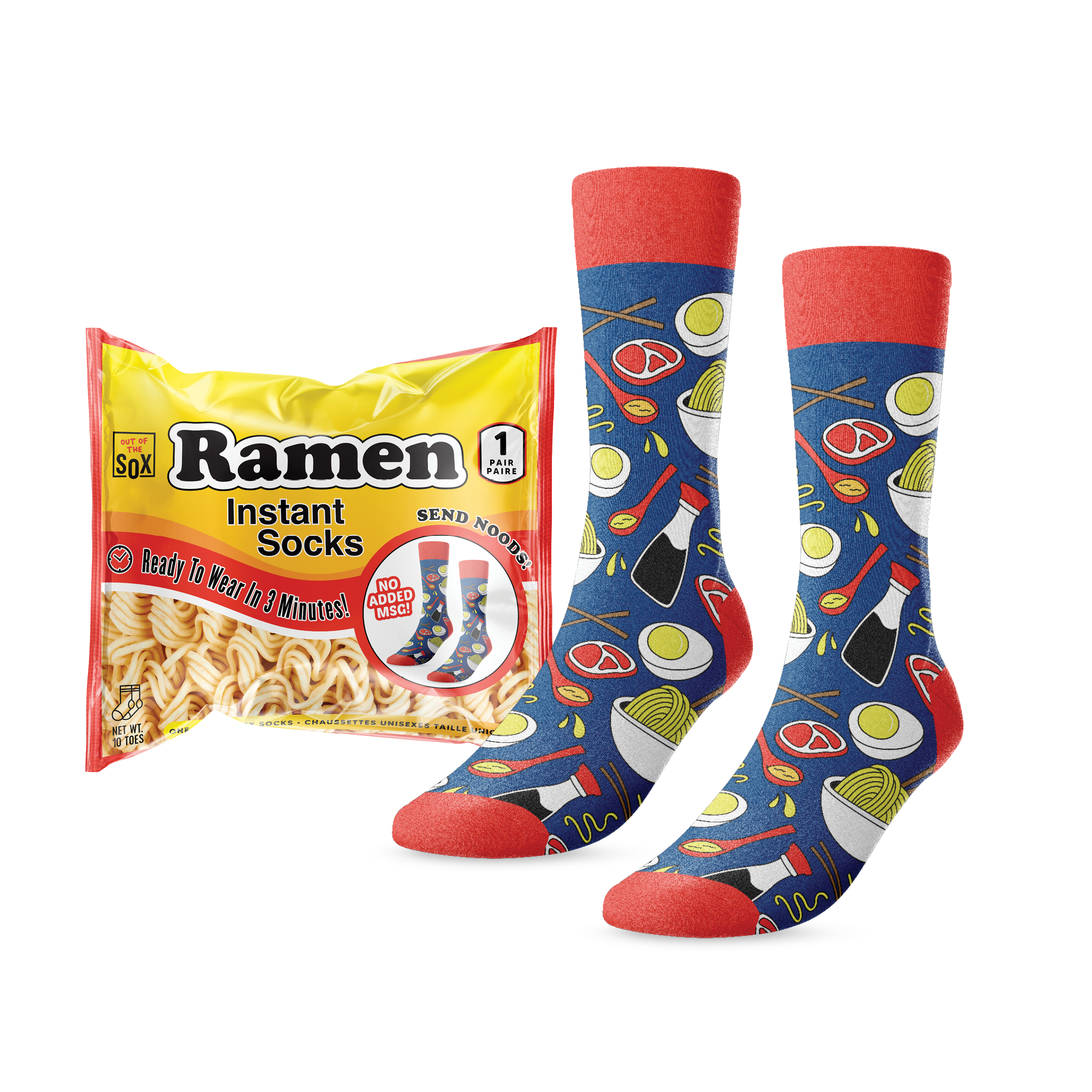 Instant Ramen Noodle Socks - Main and Local