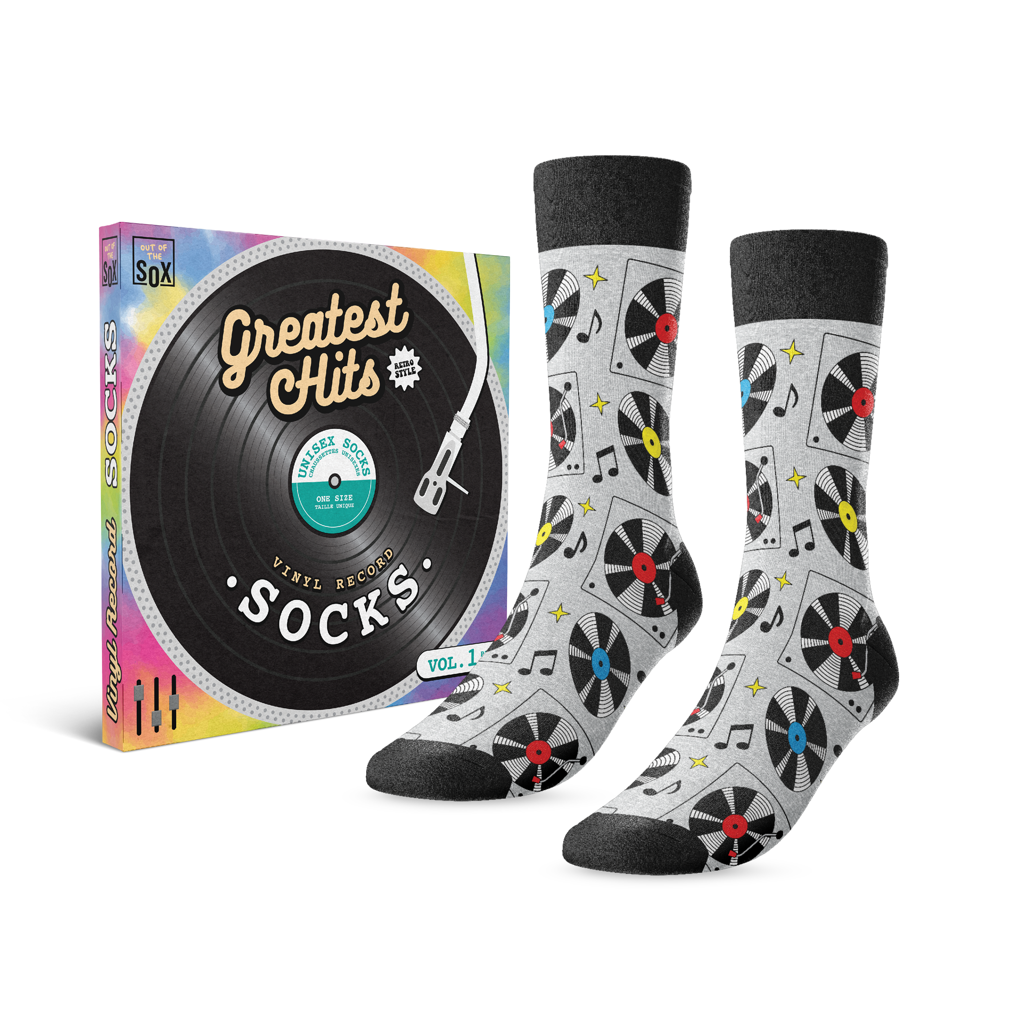 "Greatest Hits" Vinyl Record Socks - Main and Local
