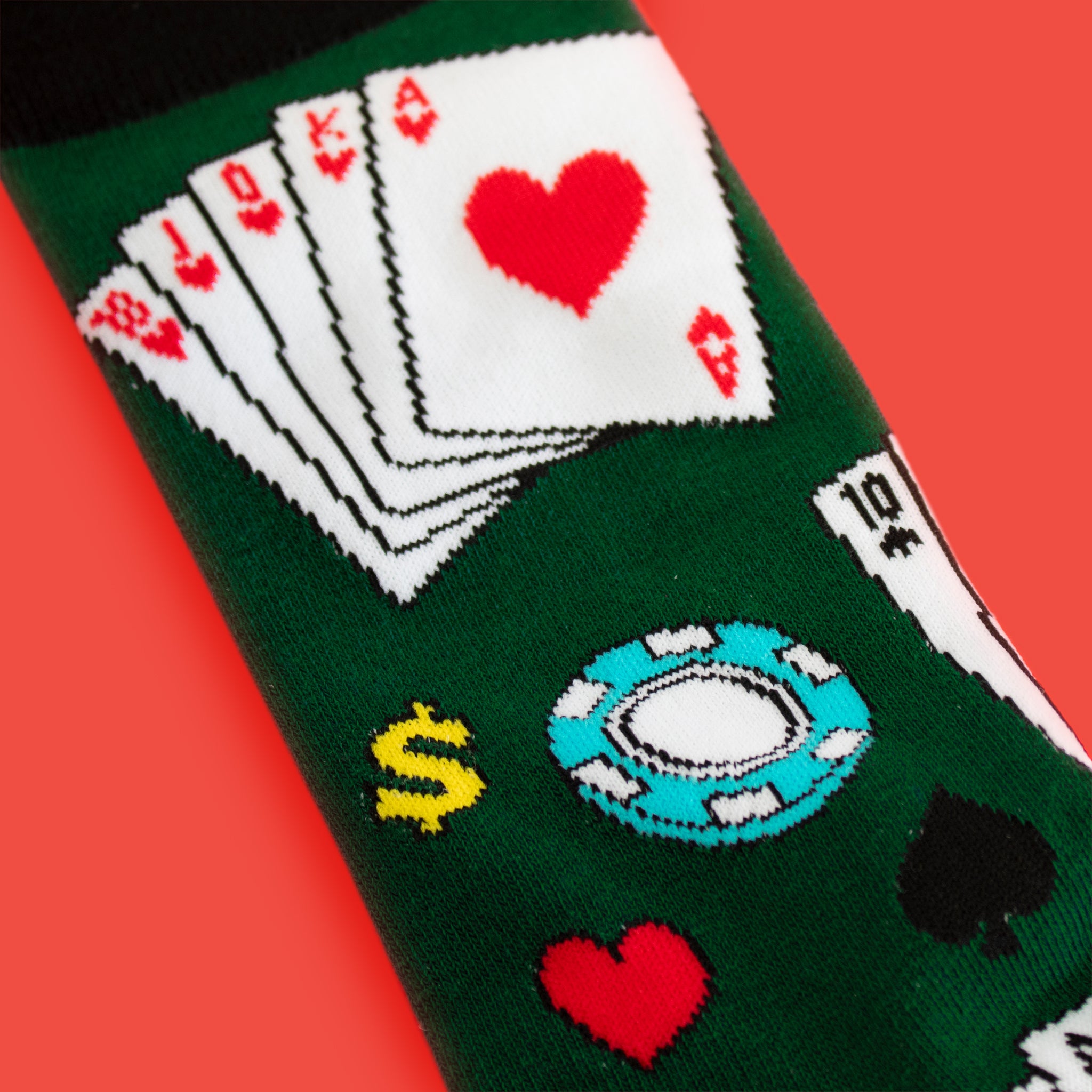 Royal Flush Poker Socks - Main and Local