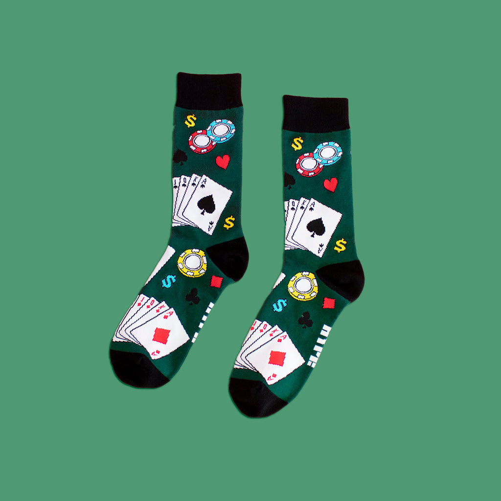 Royal Flush Poker Socks - Main and Local
